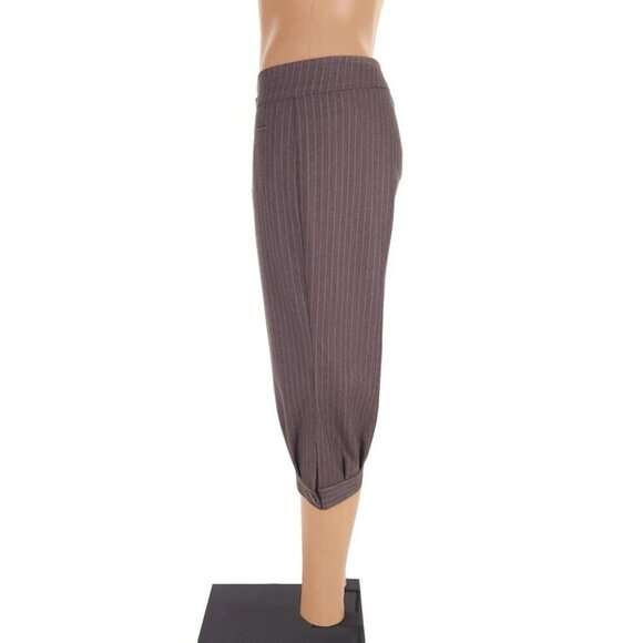 Red Valentino Striped Wool Three Quarter Pants Size 42 US 6 Brown Womens $325 - Picture 4 of 9